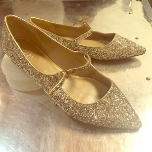 Glamour Gold Glitter Flats Sz 11 New & so Cute!